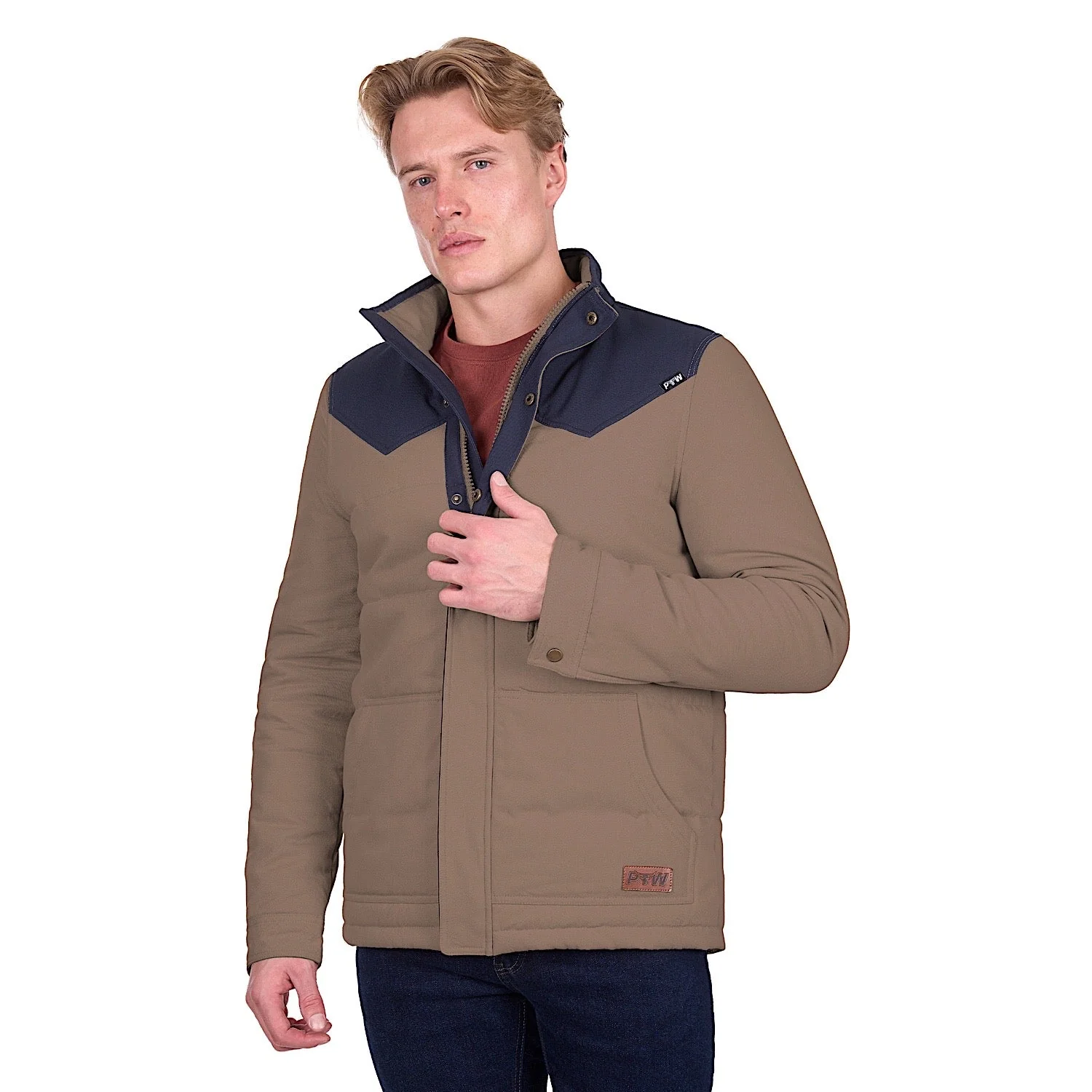 Pure Western Men's Jamie Jacket - Stone/Navy