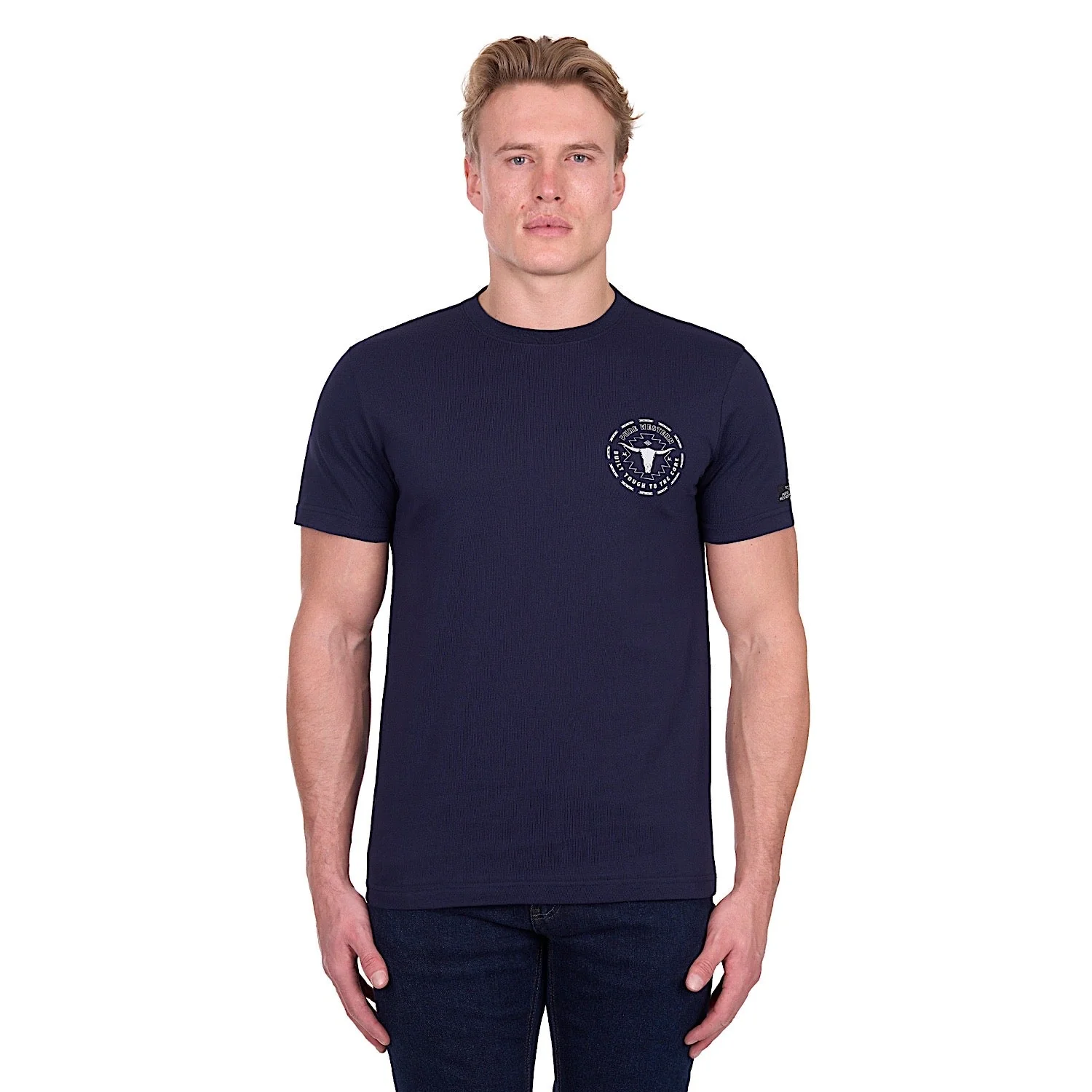 Pure Western Men's Oscar T-Shirt - Navy - Image 2