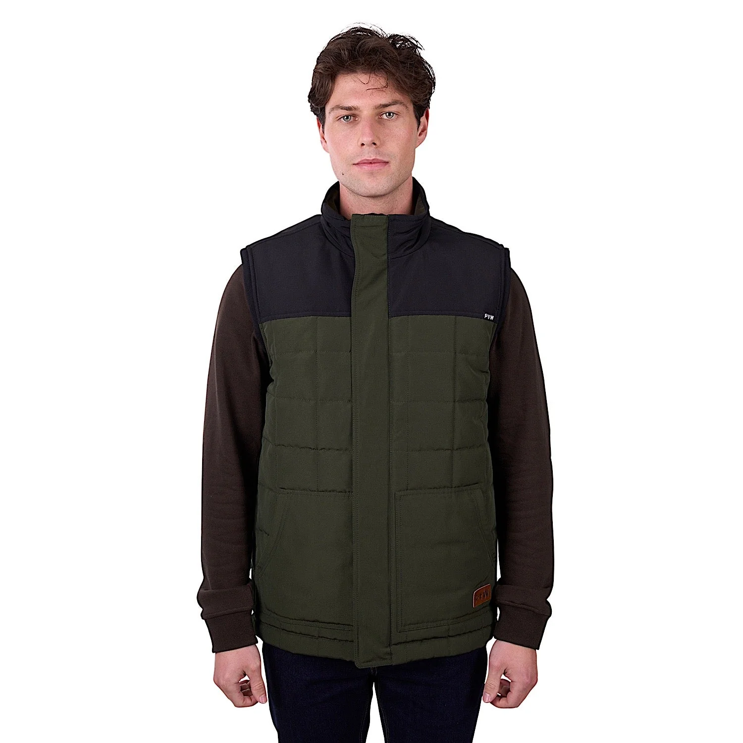 Pure Western Men's Ralph Reversible Vest - Green/Black - Image 2