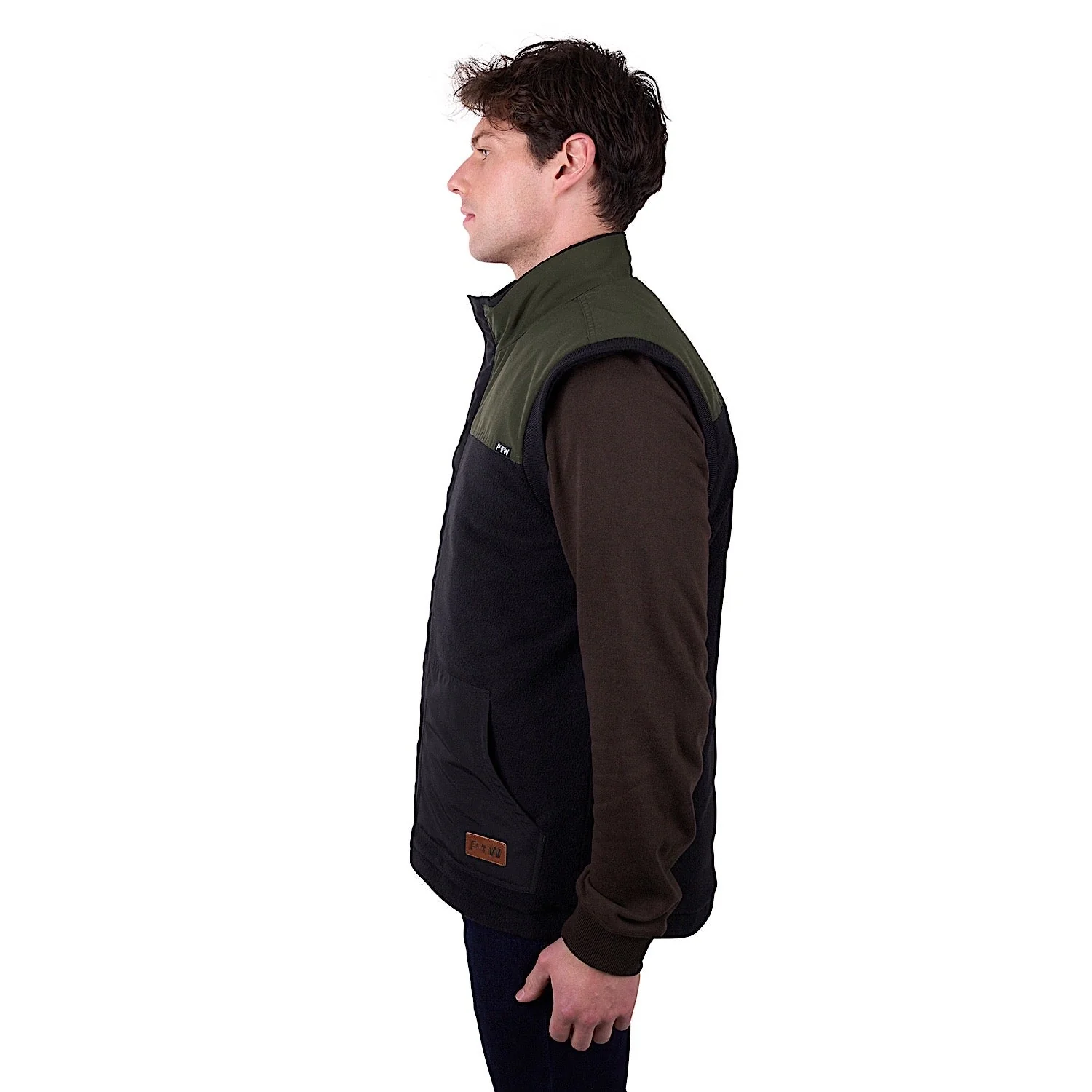 Pure Western Men's Ralph Reversible Vest - Green/Black - Image 3