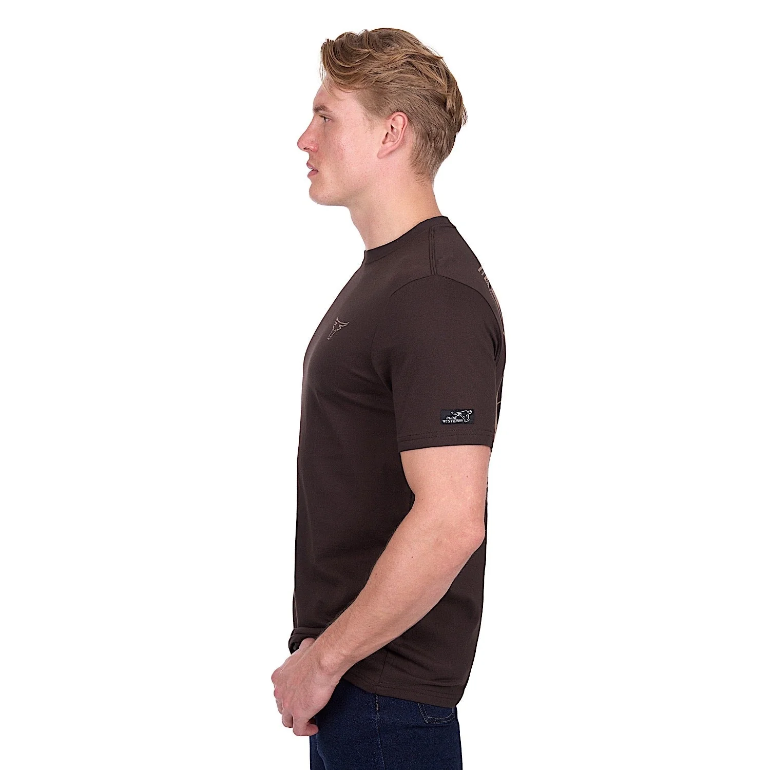 Pure Western Men's Rodeo T-Shirt - Chocolate - Image 4