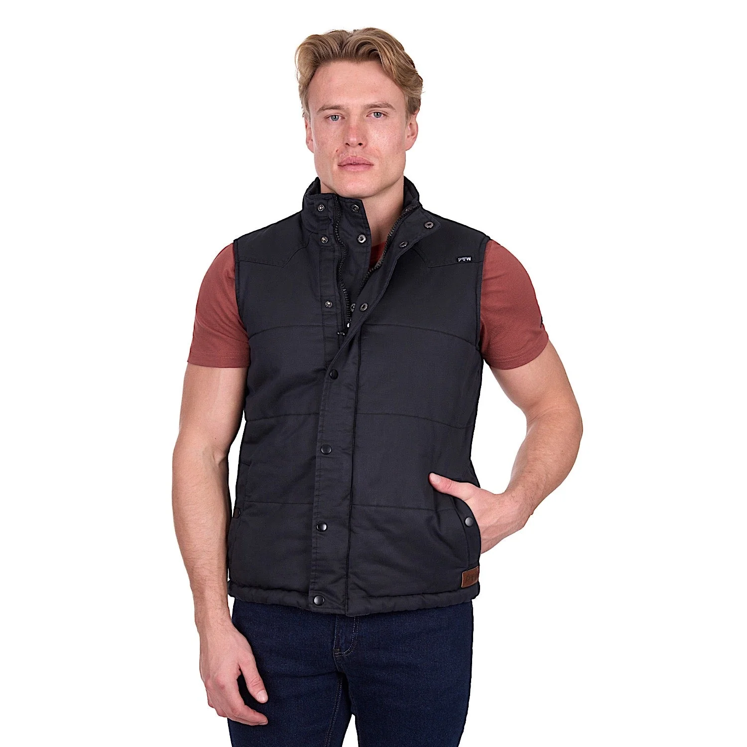 Pure Western Men's Trevor Reversible Vest - Charcoal