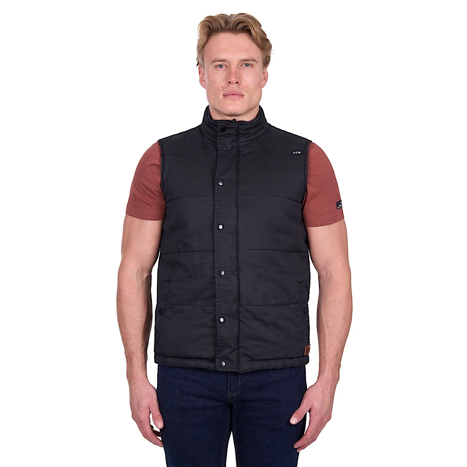 Pure Western Men's Trevor Reversible Vest - Charcoal - Image 2