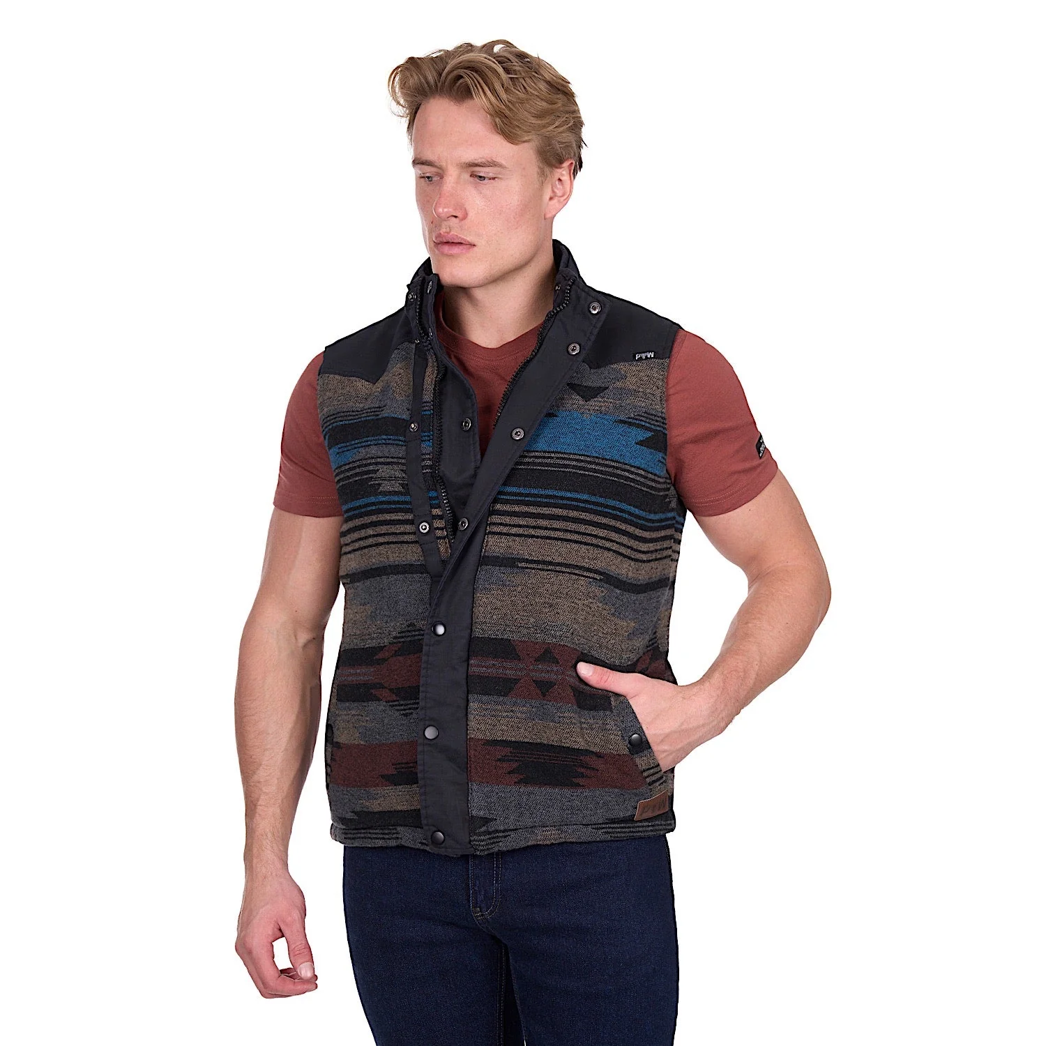 Pure Western Men's Trevor Reversible Vest - Charcoal - Image 5