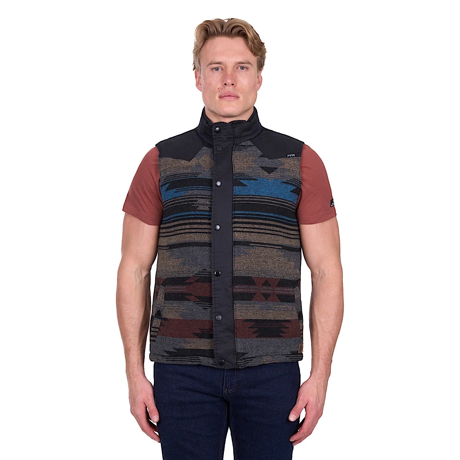 Pure Western Men's Trevor Reversible Vest - Charcoal - Image 6