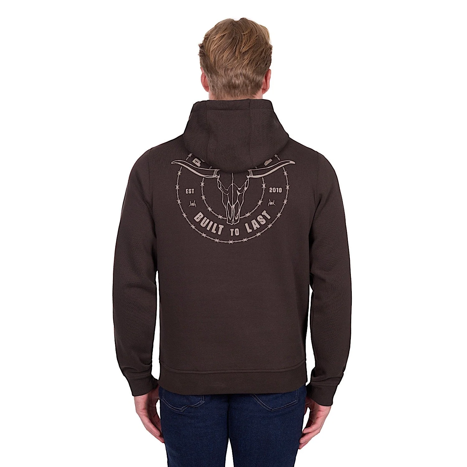 Pure Western Men's Walker Hoodie - Chocolate - Image 4