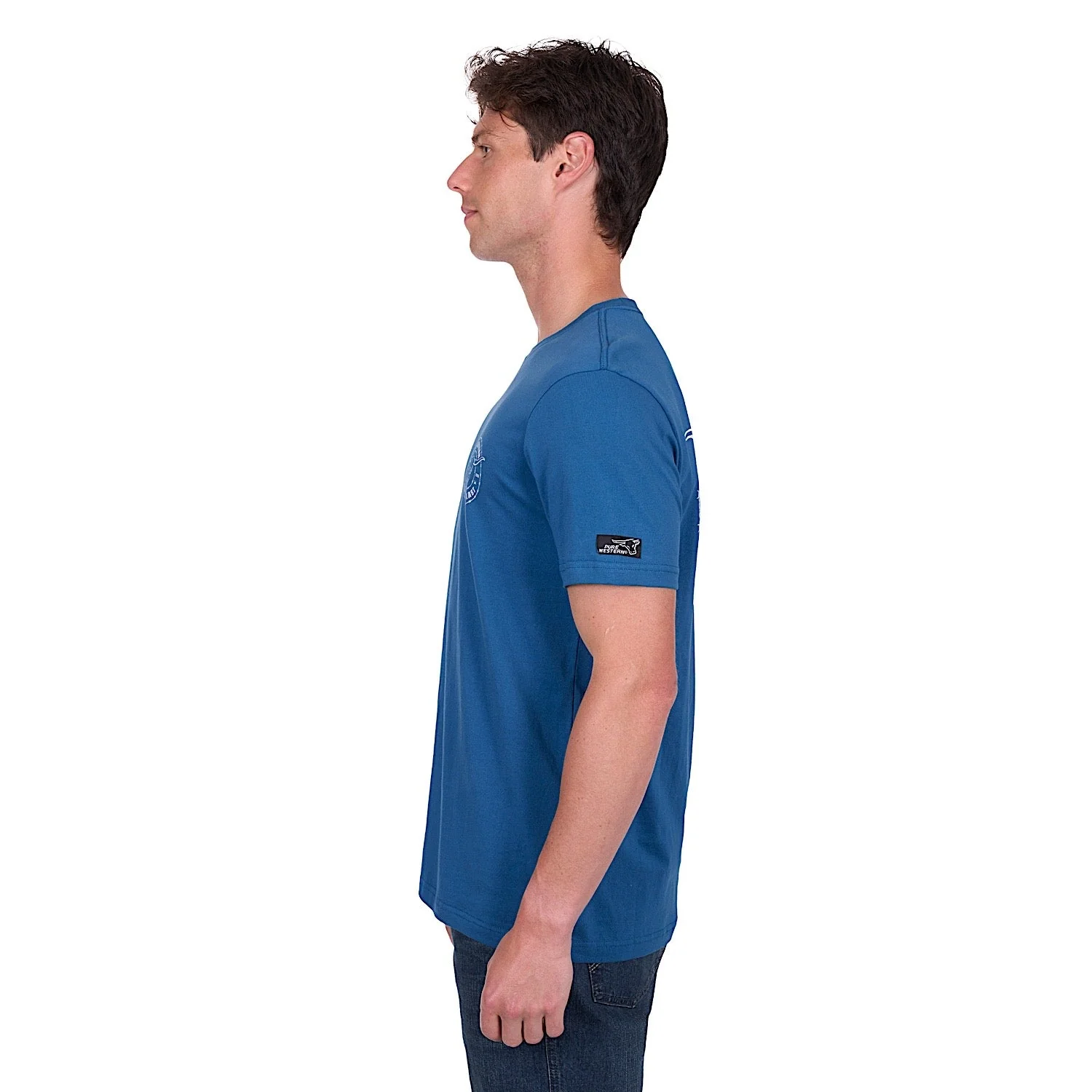 Pure Western Men's Walker Tee - Denim - Image 3