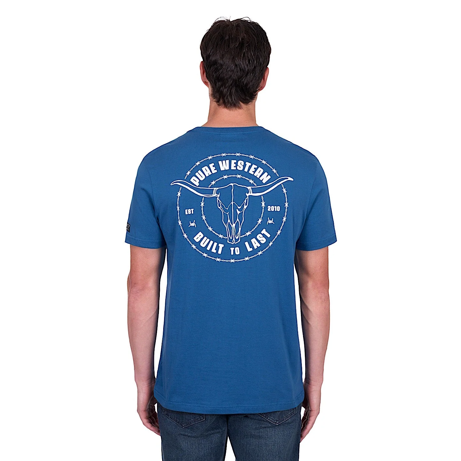 Pure Western Men's Walker Tee - Denim - Image 4