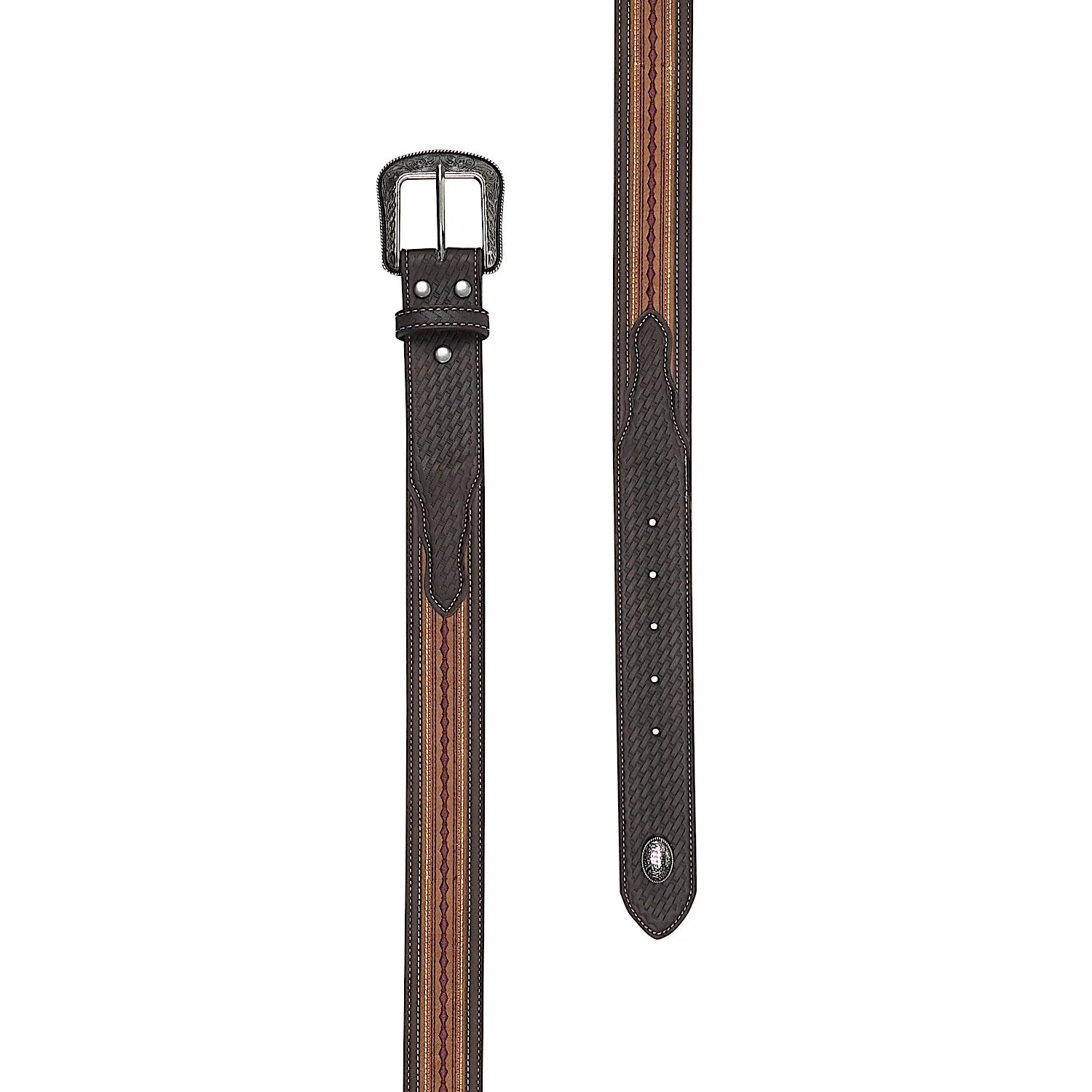 Pure Western Oscar Belt - Chocolate/Tan - Image 2