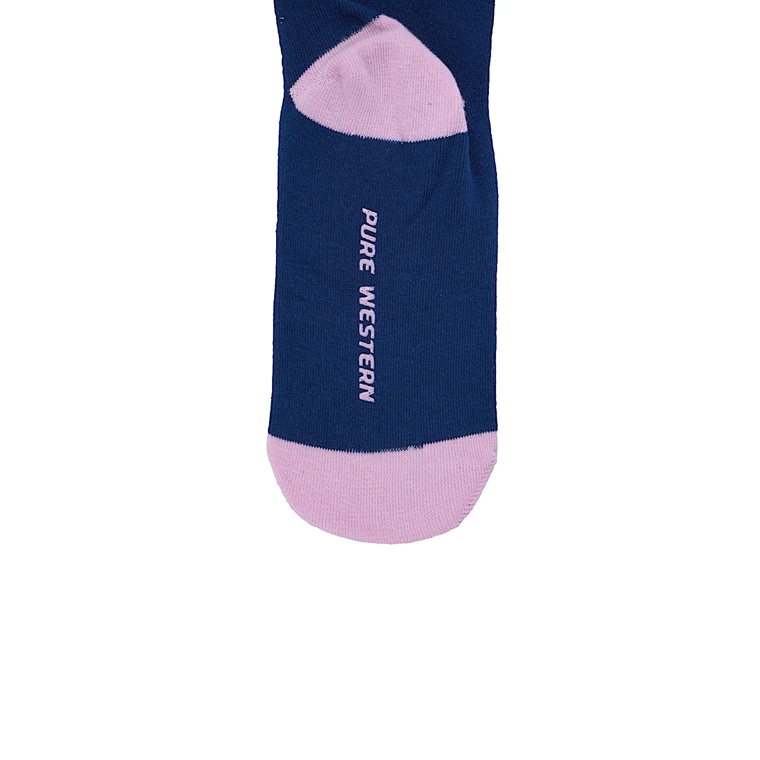 Pure Western Adult Crew Socks (Twin Pack) - Navy/Pink - Image 2