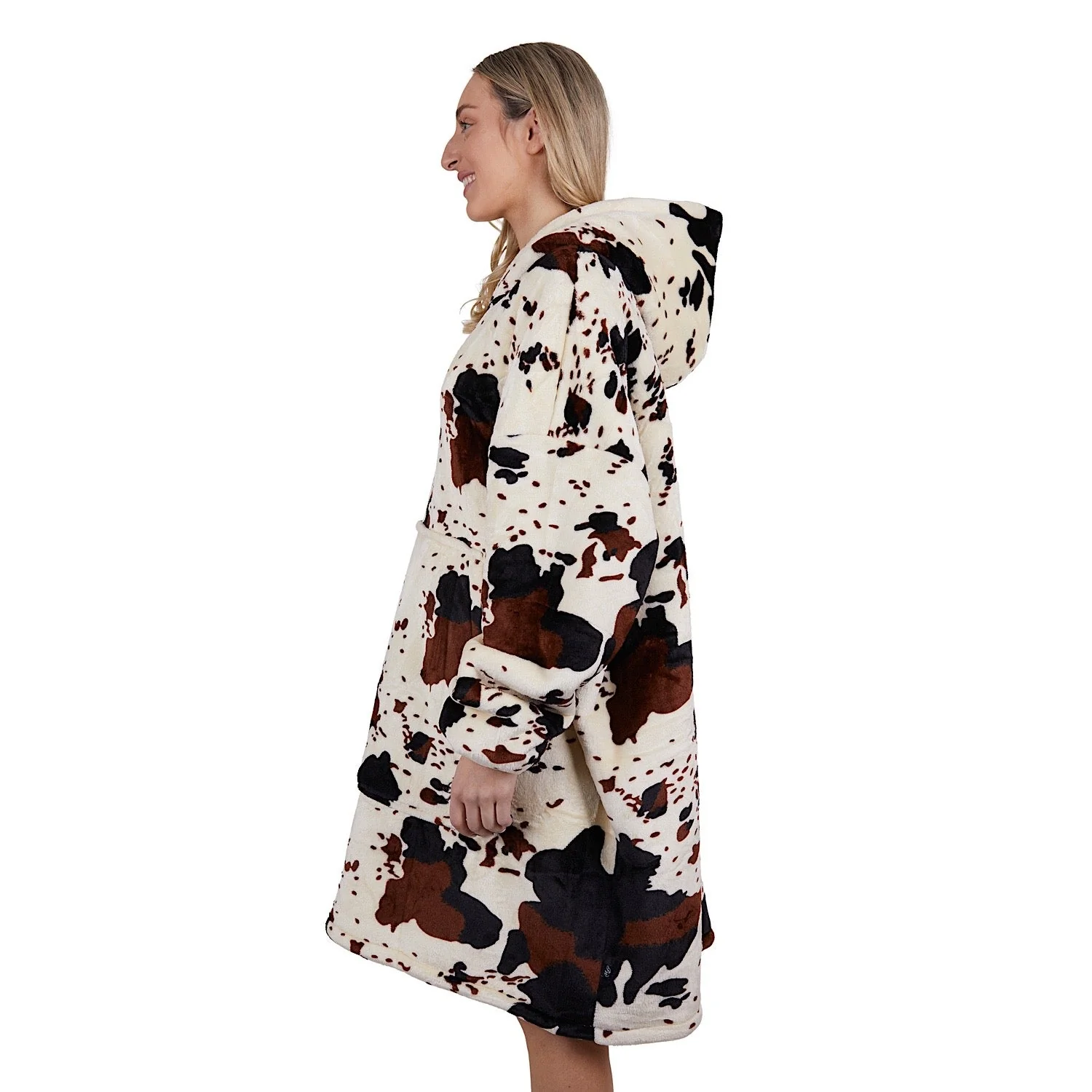 Pure Western PW Cow Print Snuggle Hoodie Multi - Image 2