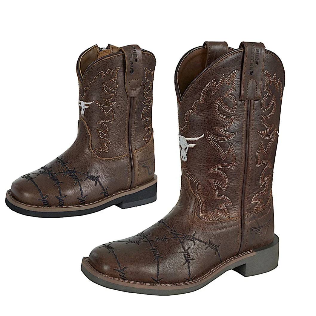 Pure Western Toddler and Children's Denver Boot - Dark Brown