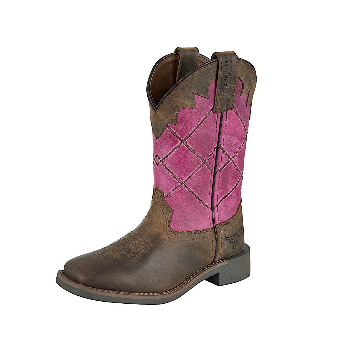 Pure Western Toddler and Children's Hattie Boot - Bark/Pink - Image 3