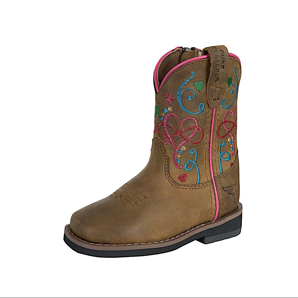 Pure Western Toddler and Children's Jules Boot - Walnut/Multi - Image 2