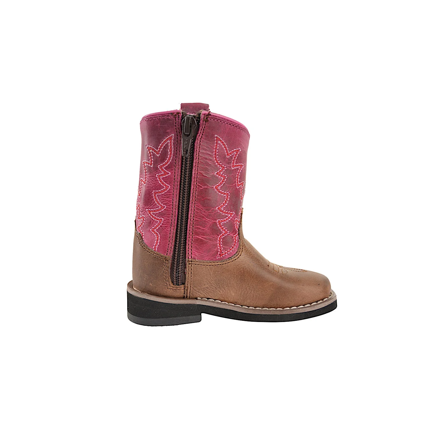 Pure Western TODDLER Molly Boot - Oil Distressed Brown/Pink - Image 2