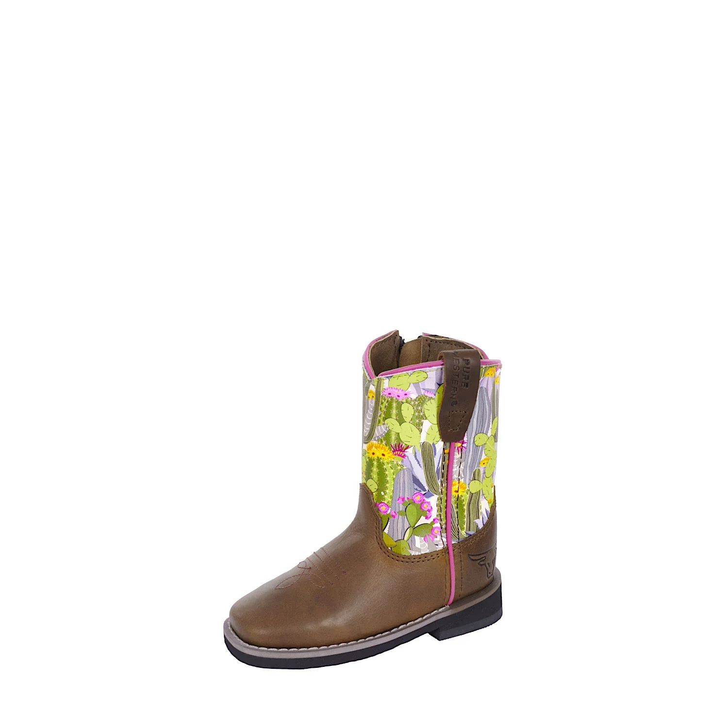 Pure Western TODDLERS Jewel Boot - Oiled Brown/Cactus
