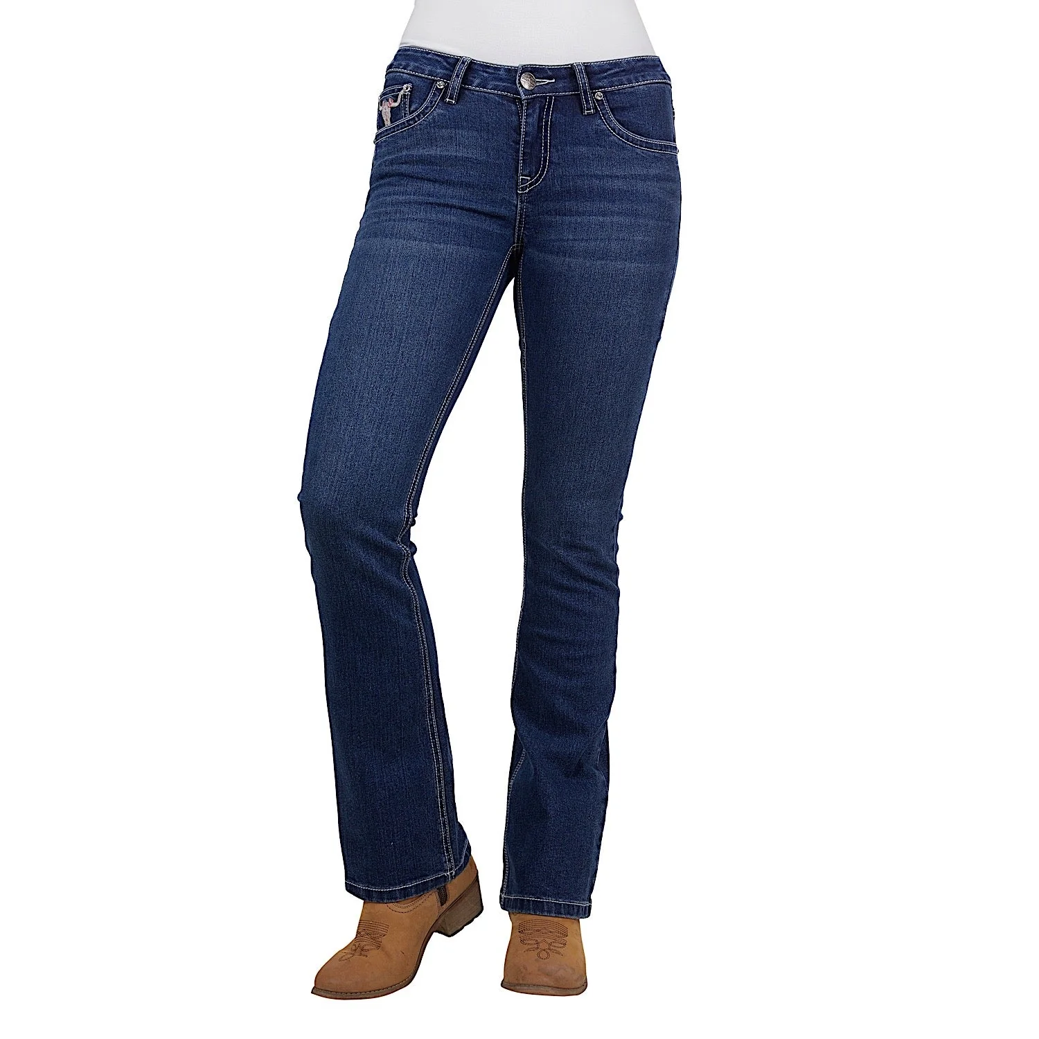 Pure Western Women's Ava Boot Cut Jean 32L Indigo - Image 3