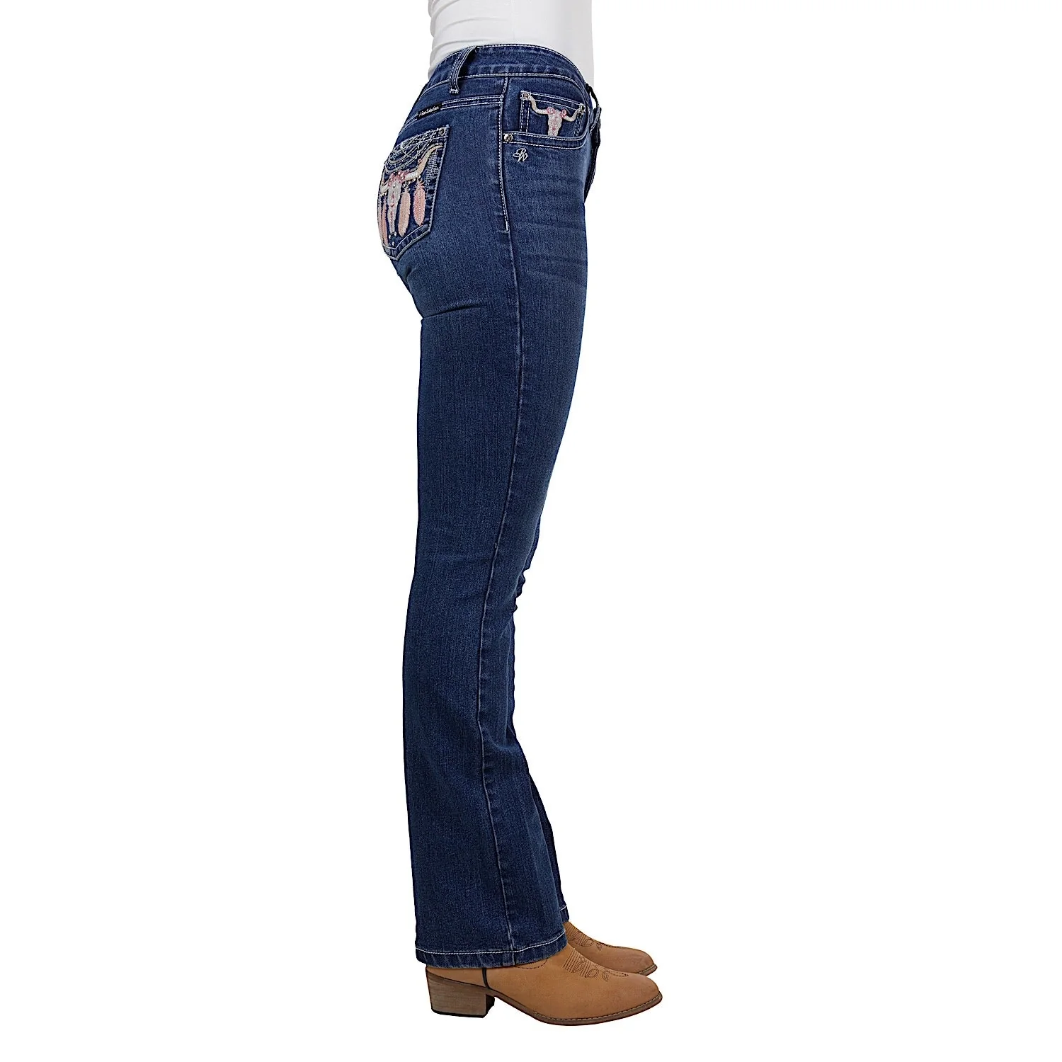 Pure Western Women's Ava Boot Cut Jean 32L Indigo - Image 4