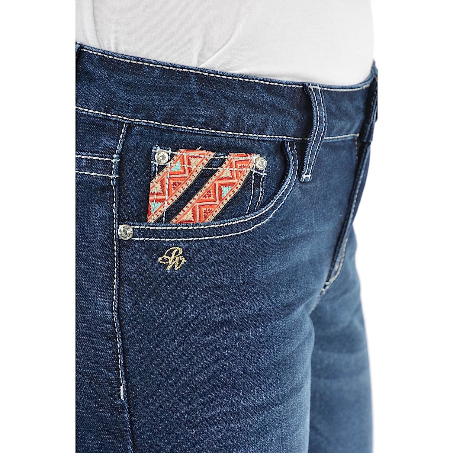 Pure Western Women's Aztec Boot Cut Jean - 34 Leg-Darkest Night - Image 4