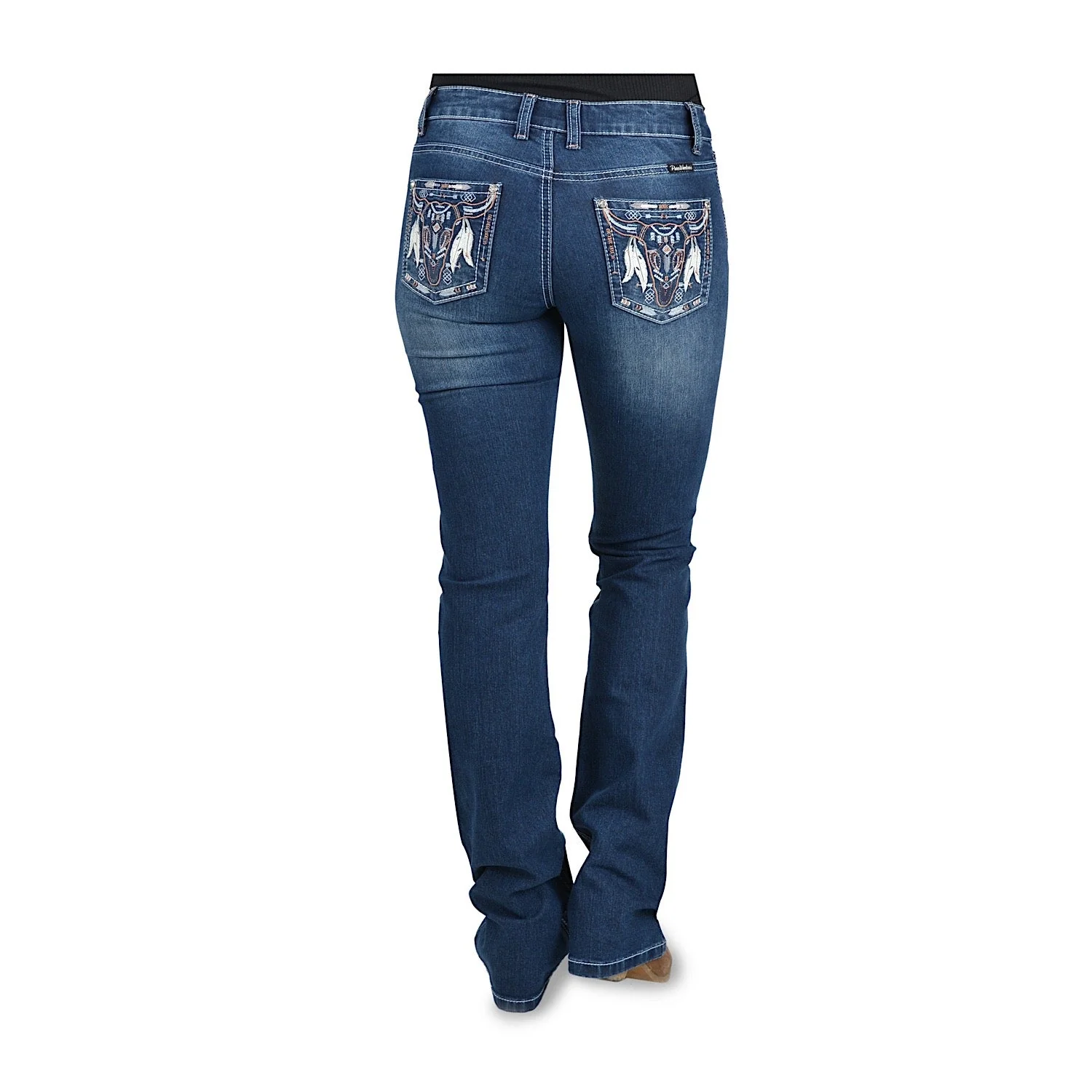 Pure Western Womens Bettina Relaxed Rider Jean 36" Leg Old Indigo,