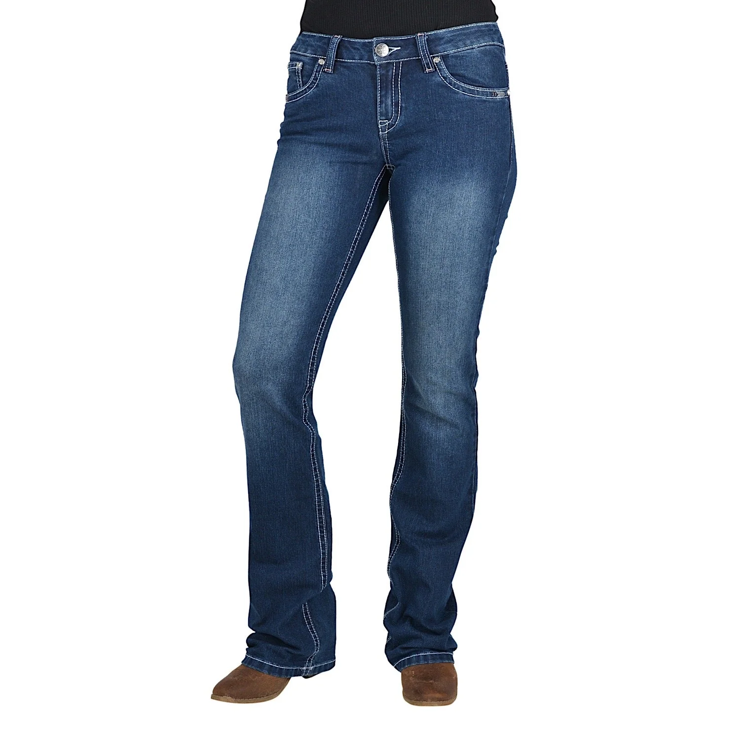 Pure Western Womens Bettina Relaxed Rider Jean 36" Leg Old Indigo, - Image 2