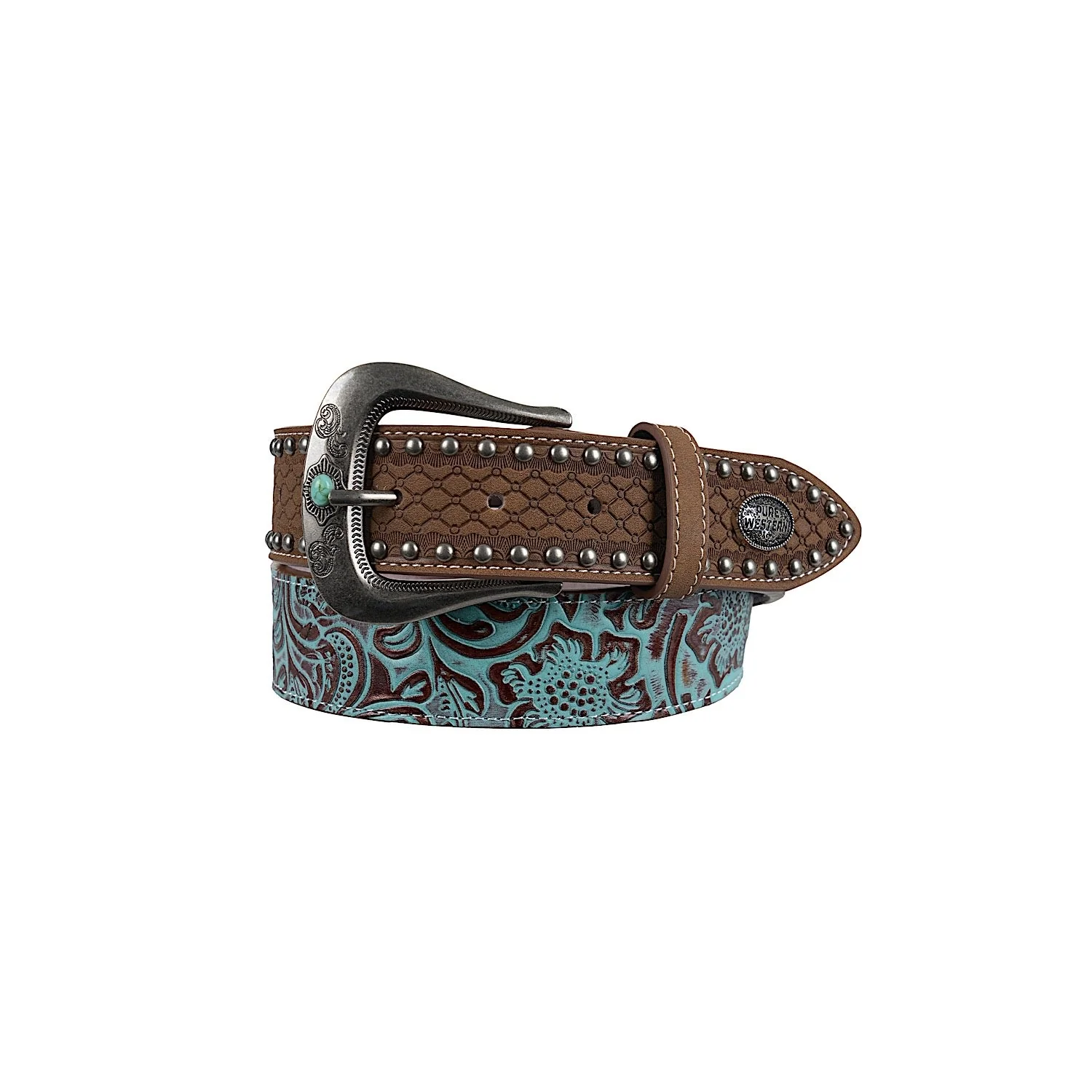 Pure Western Women's Brielle Belt - Tan/Turquoise