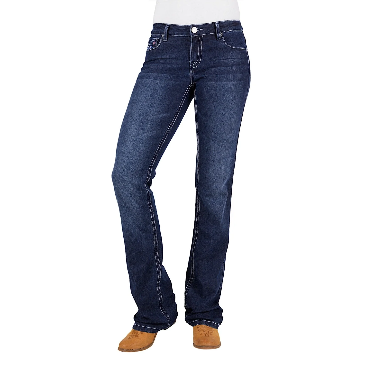 Pure Western Women's Carole Relaxed Rider Jean-Dark Wash - Image 2