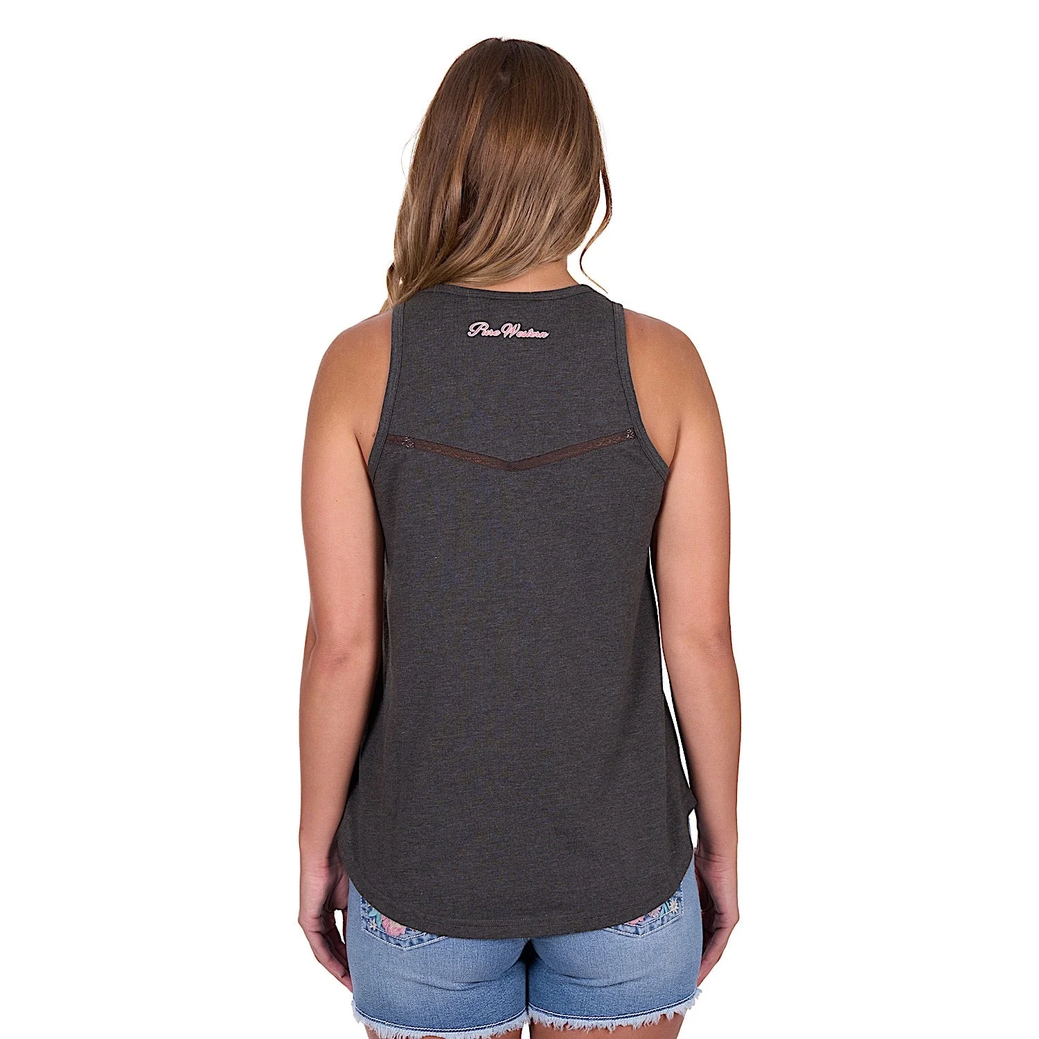 Pure Western Women's Cindy Tank - Charcoal Marle - Image 3