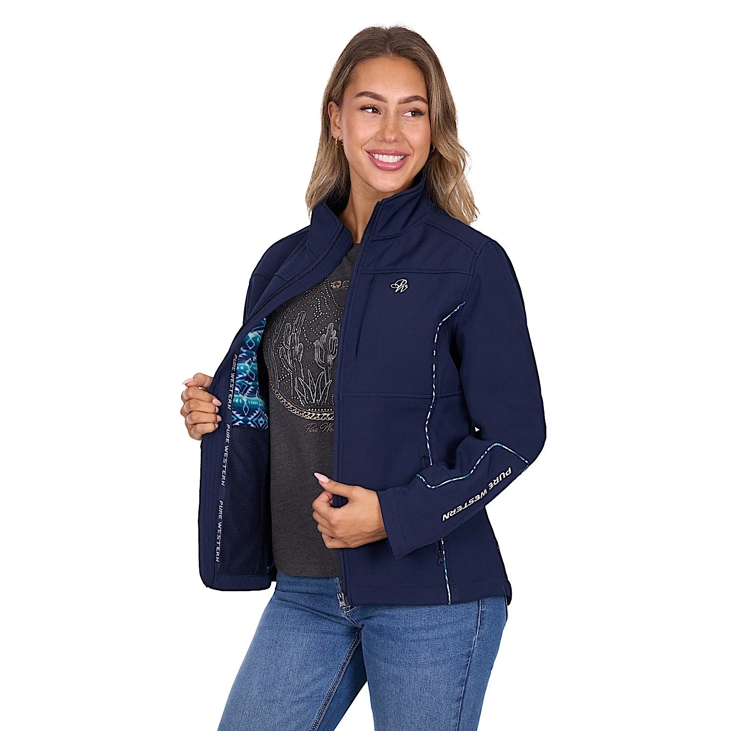 Pure Western Women's Corine Softshell Jacket - Navy - Image 4