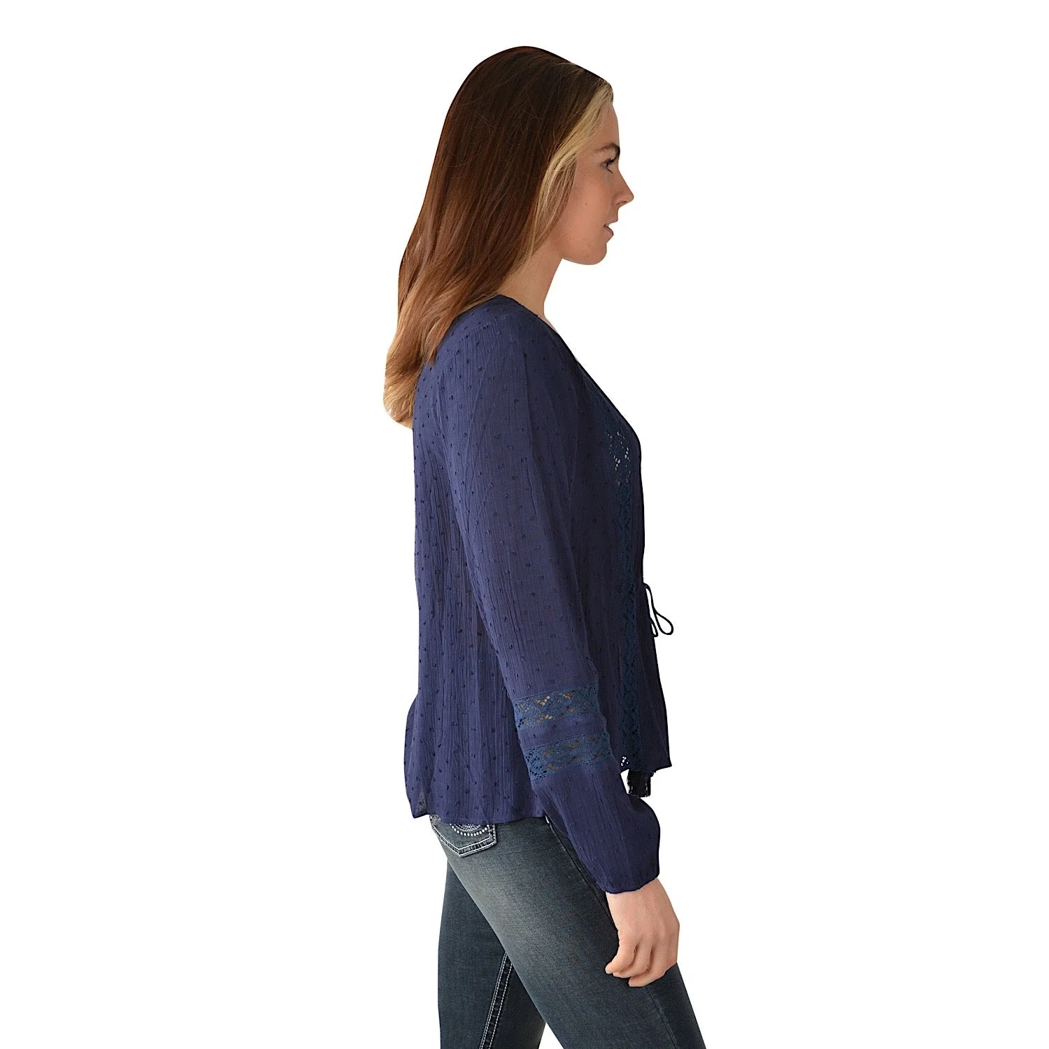 Pure Western Women's Ella-Mae Blouse-Navy - Image 2