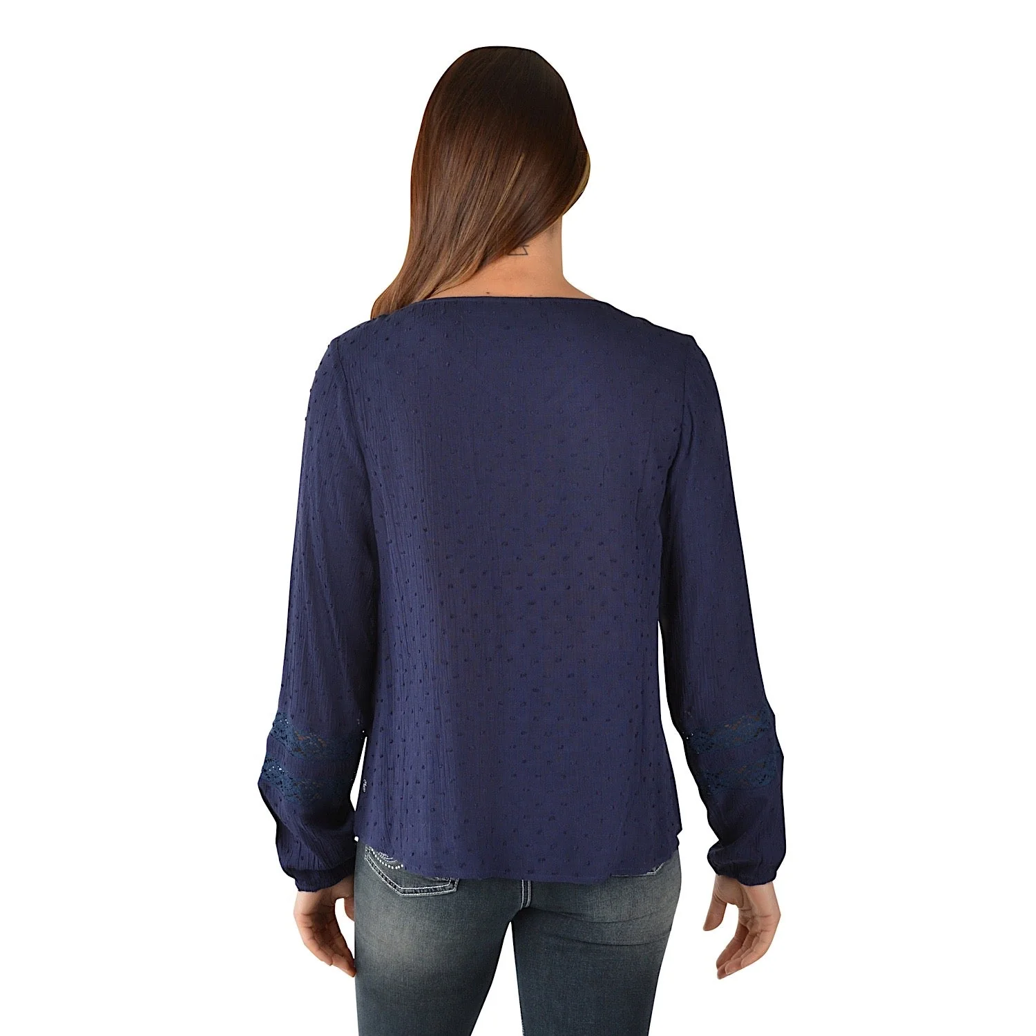 Pure Western Women's Ella-Mae Blouse-Navy - Image 3
