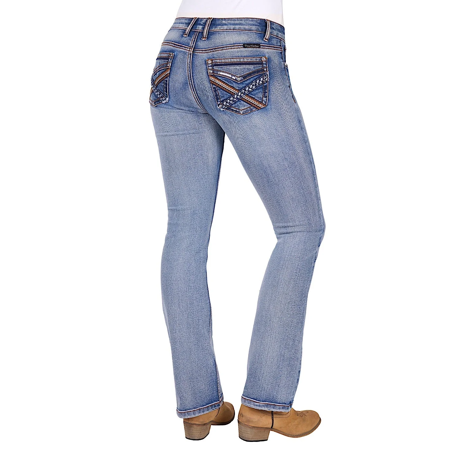 Pure Western Women's Emily Mid Rise Boot Cut Jean 32L - Moonshine - Image 2