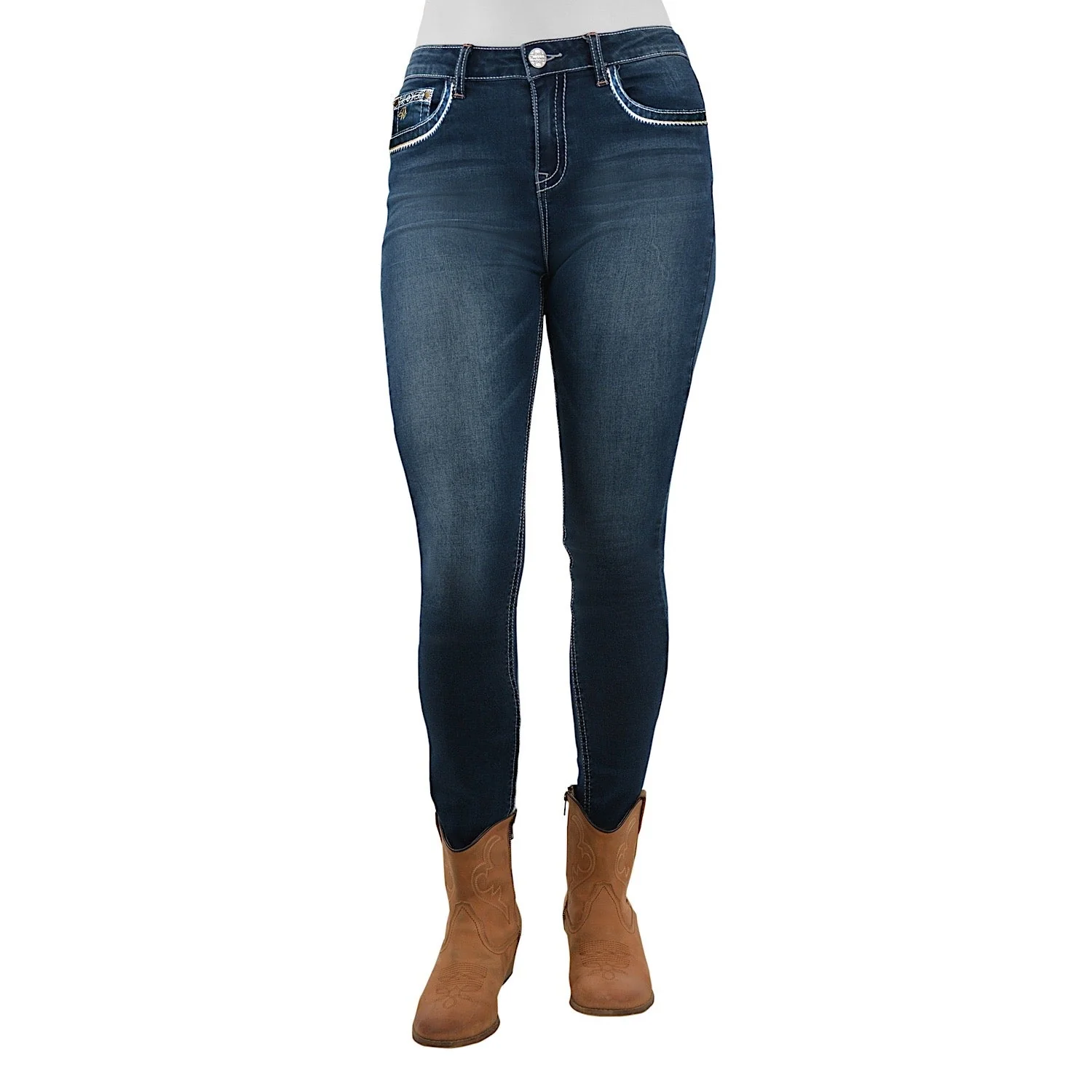 Pure Western Womens Frida Hi-Waist Super Skinny Jean 29" Leg Midnight - Image 3