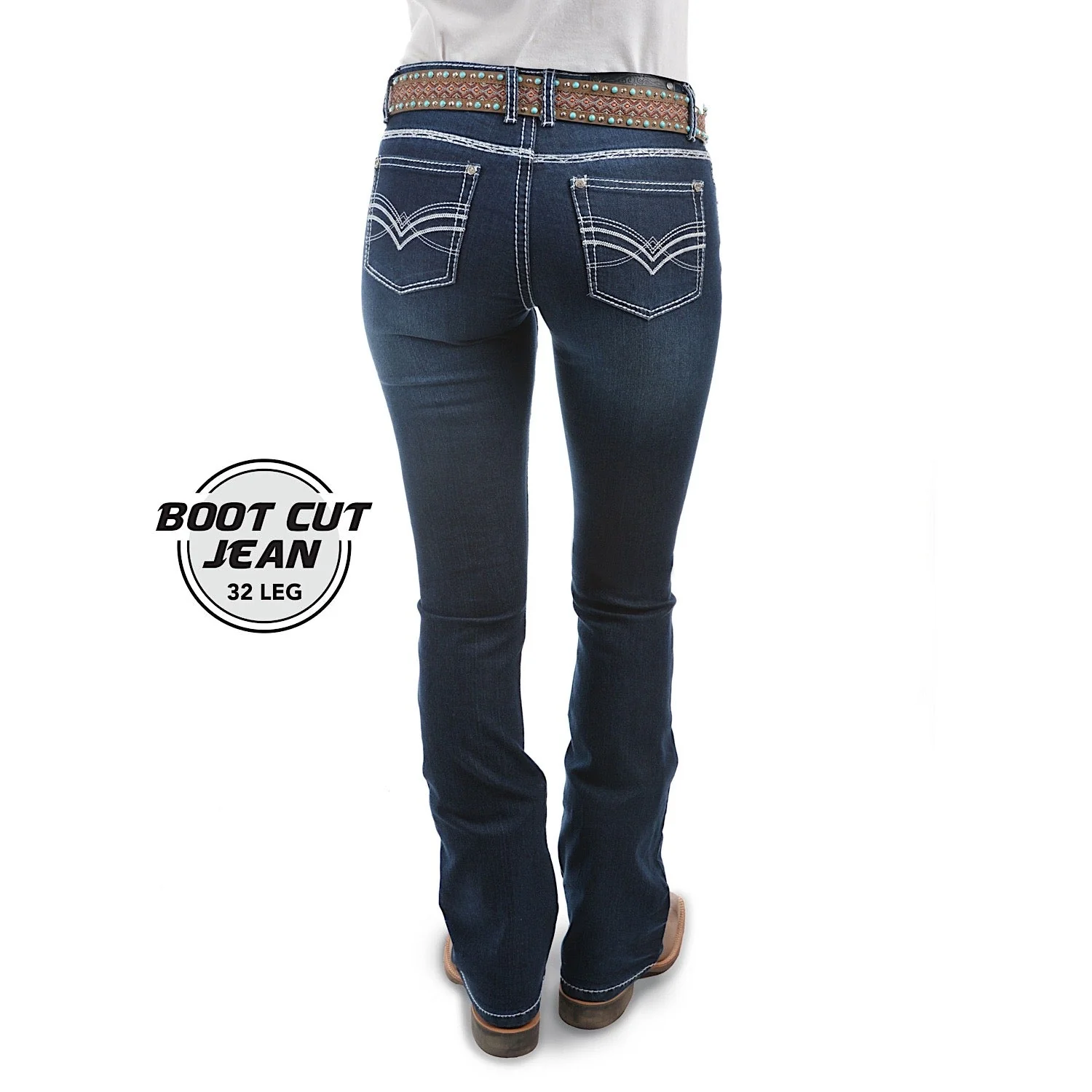 Pure Western Women's Hannah Boot Cut Jean 32" Leg Midnight - Image 2