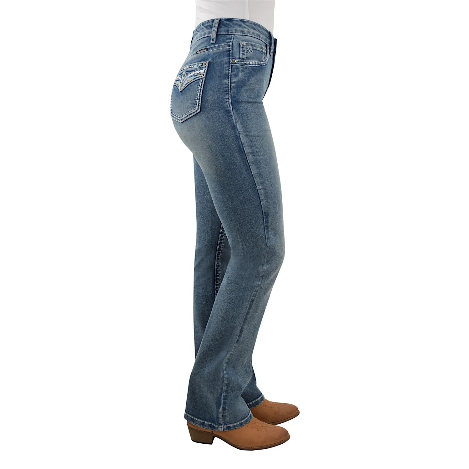 Pure Western Women's Jemma Hi-Waist Boot Cut Jean 32" Leg Moonshine - Image 2