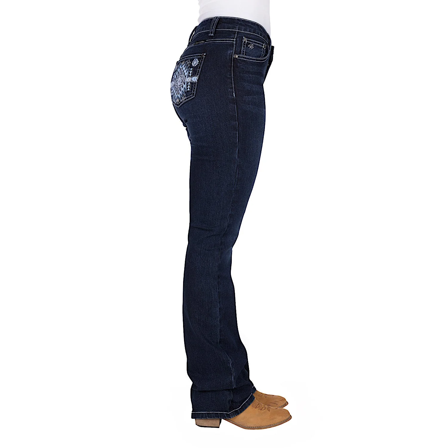 Pure Western Women's Lyn Relaxed Rider Jean 36L - Midnight - Image 3