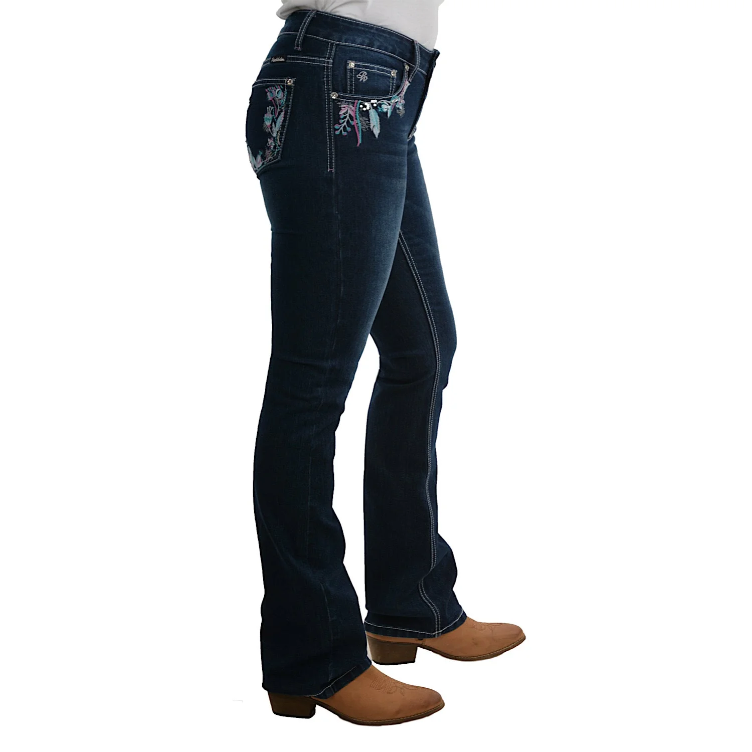 Pure Western Women's Madison Boot Cut Jean 32" Leg Midnight - Image 3