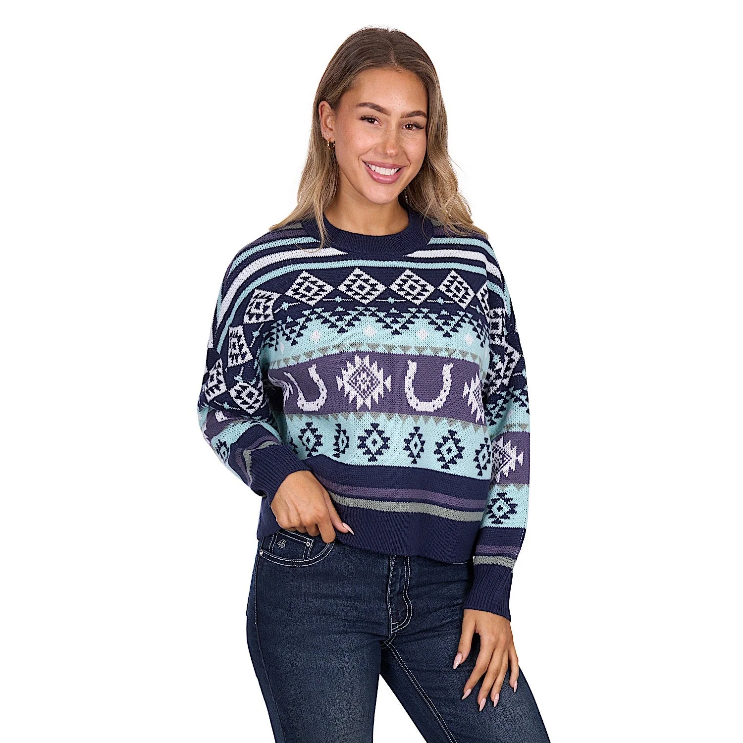 Pure Western Women's Margo Pullover - Navy - Image 4