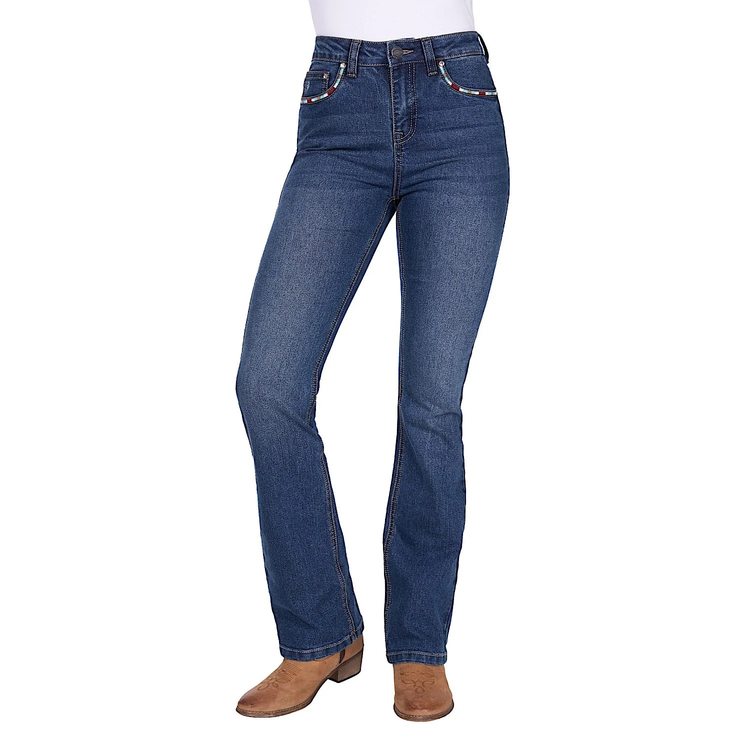 Pure Western Women's Mary High Rise Boot Cut Jean 32L - Indigo - Image 3