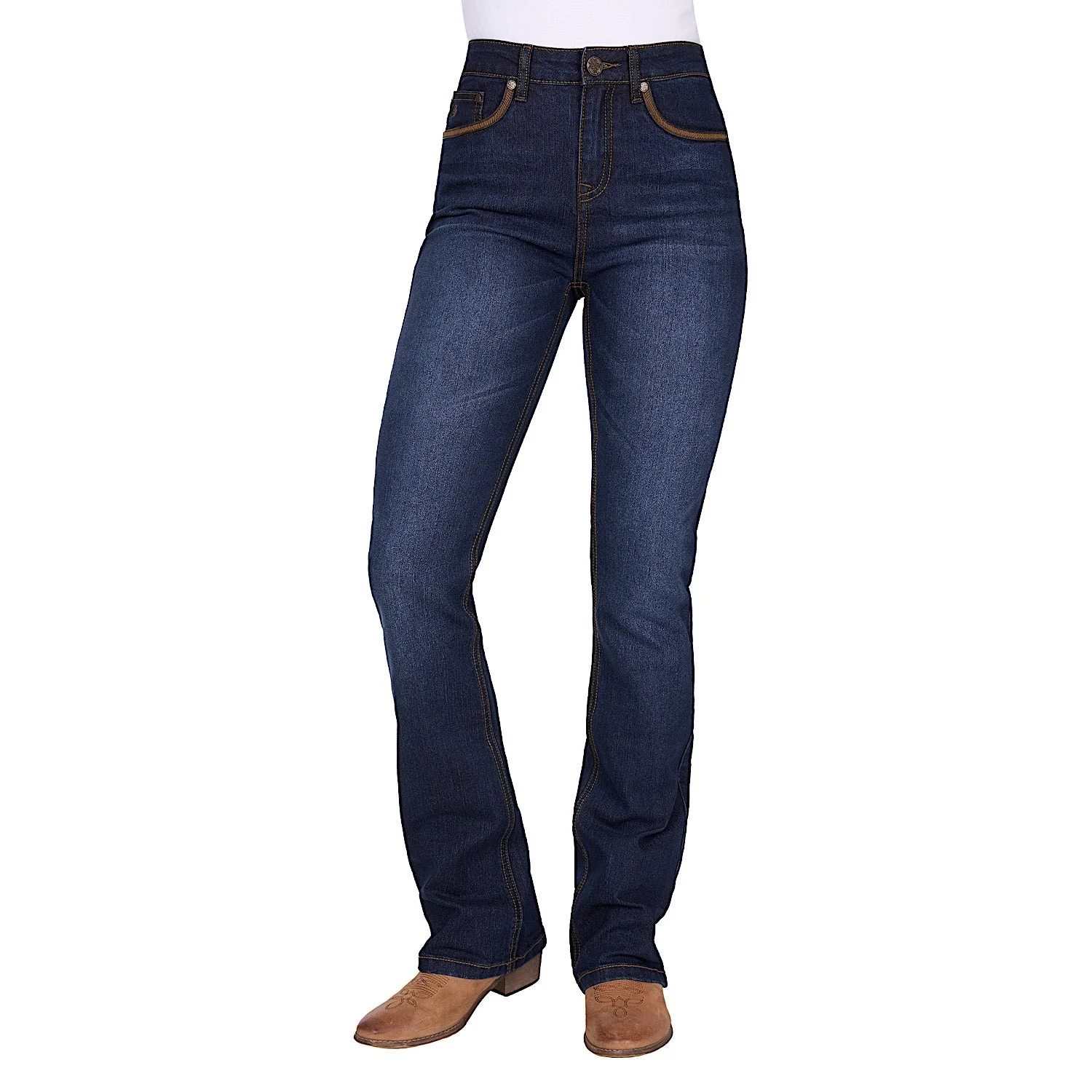 Pure Western Women's Nova High Rise Boot Cut Jean 34L - Dark Ink - Image 3