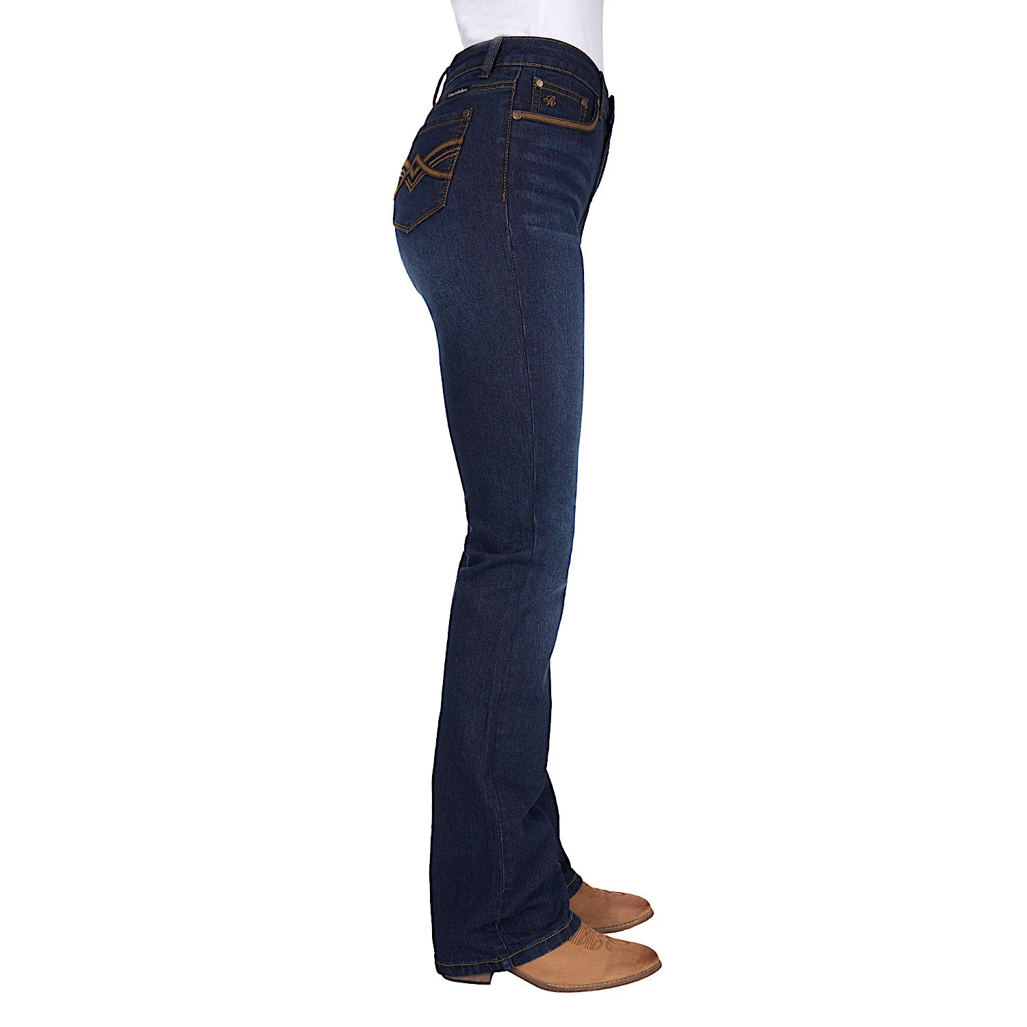 Pure Western Women's Nova High Rise Boot Cut Jean 34L - Dark Ink - Image 4
