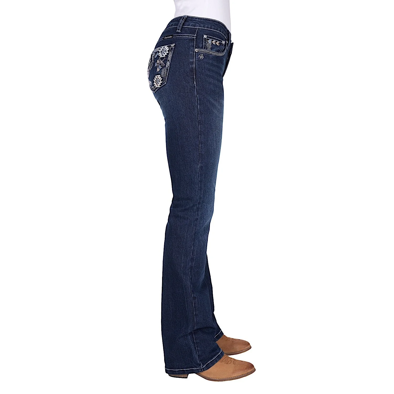 Pure Western Women's Raven Mid Rise Boot Cut Jean 34L - Evening Sky - Image 4