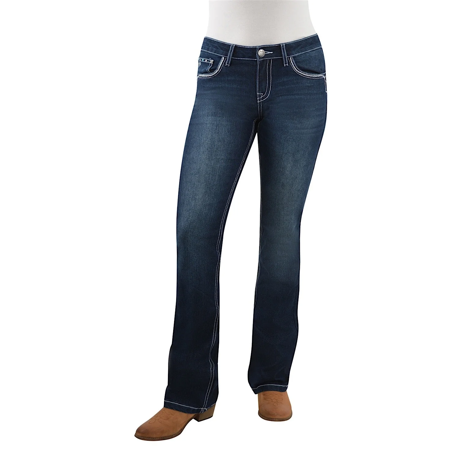 Pure Western Women's Rhian Boot Cut Jean 34" Leg Darkest Night - Image 3