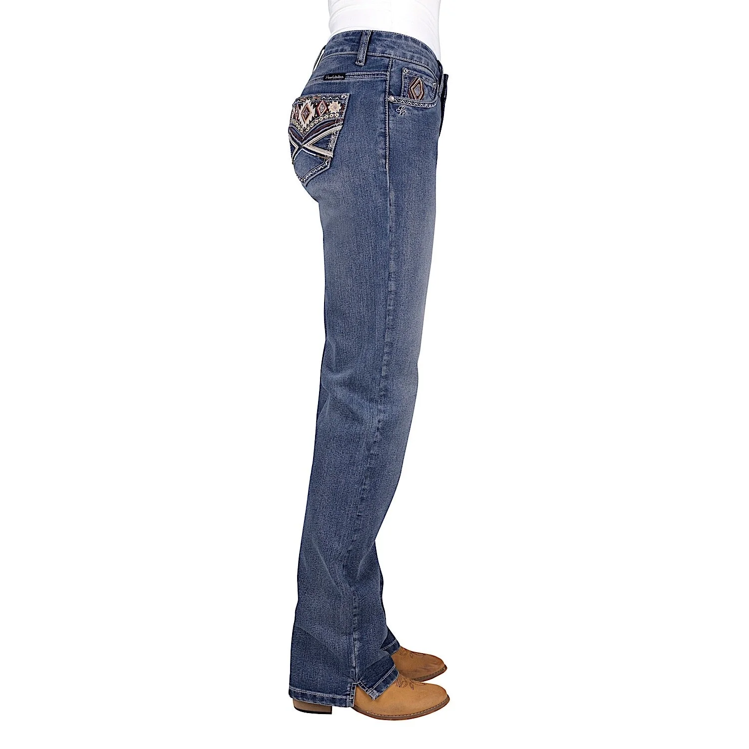 Pure Western Women's Rue Straight Leg Jean 34" Leg - Moonshine - Image 3