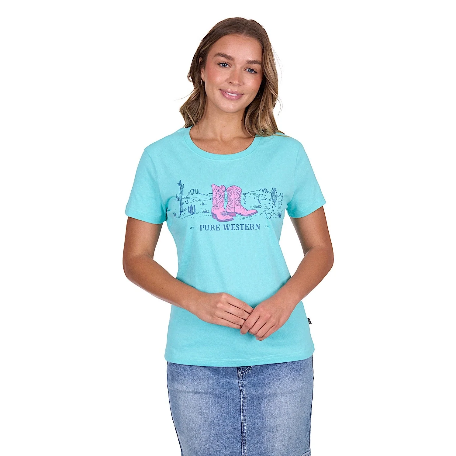 Pure Western Women's Shelly Tee - Turquoise