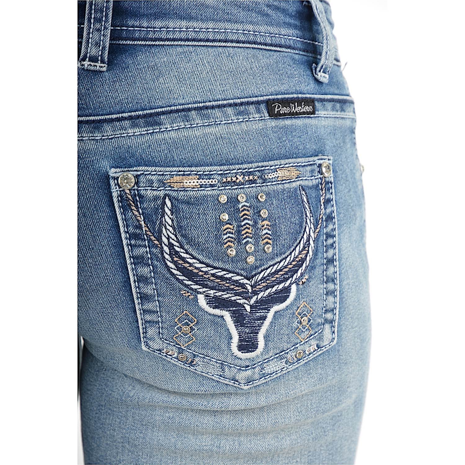 Pure Western Women's Steer Boot Cut Jean 32" Leg Moonshine - Image 5