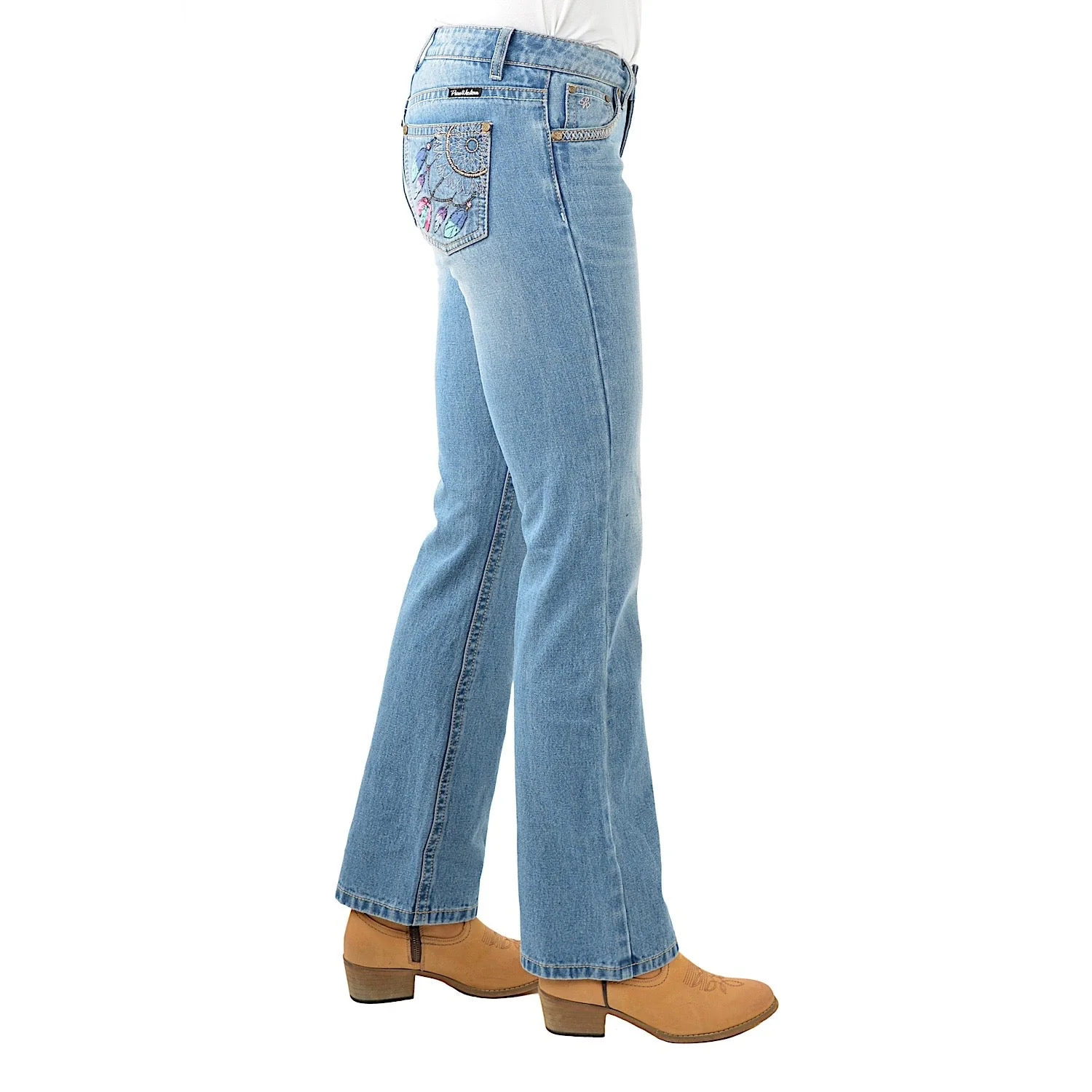 Pure Western Women's Sunny Boot Cut Jean 34" Leg Faded Blue - Image 2