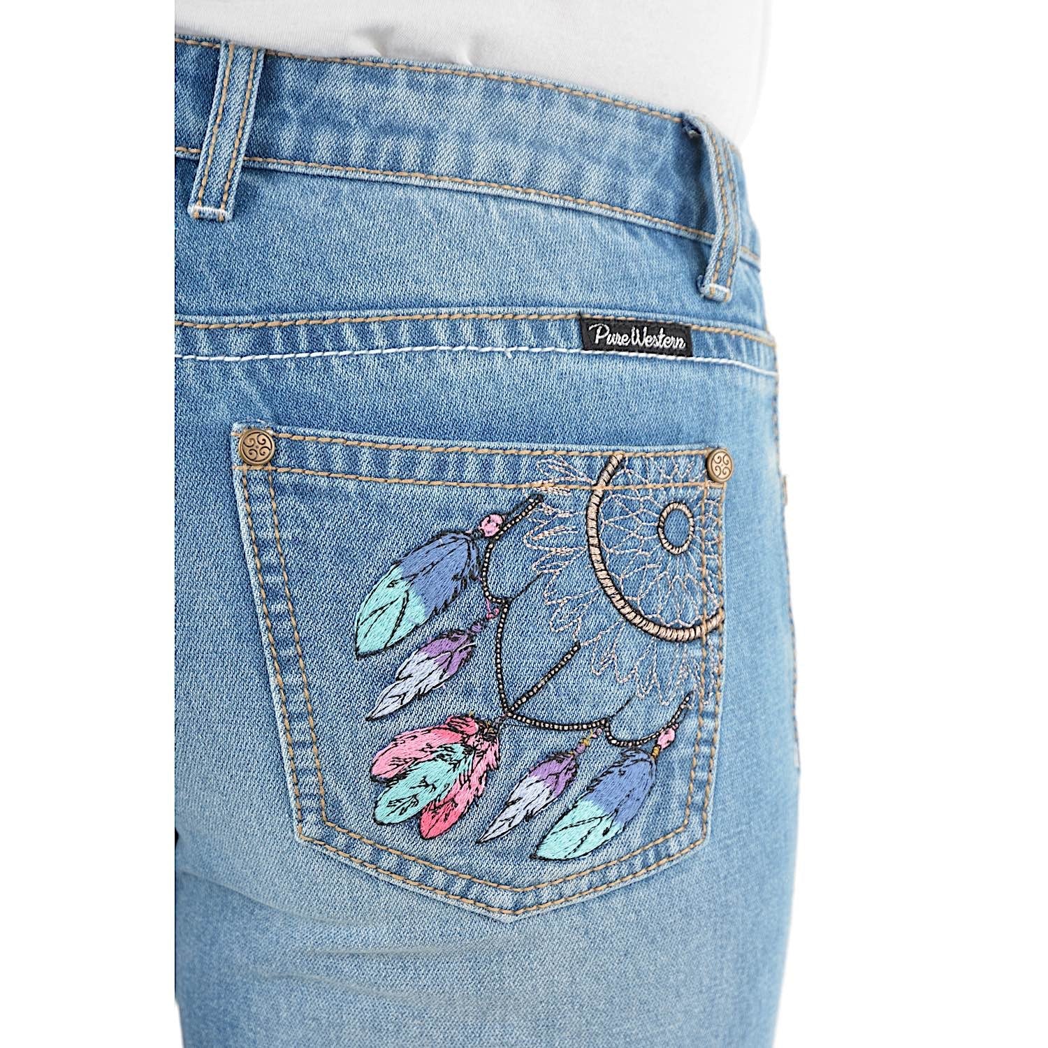 Pure Western Women's Sunny Boot Cut Jean 34" Leg Faded Blue - Image 5