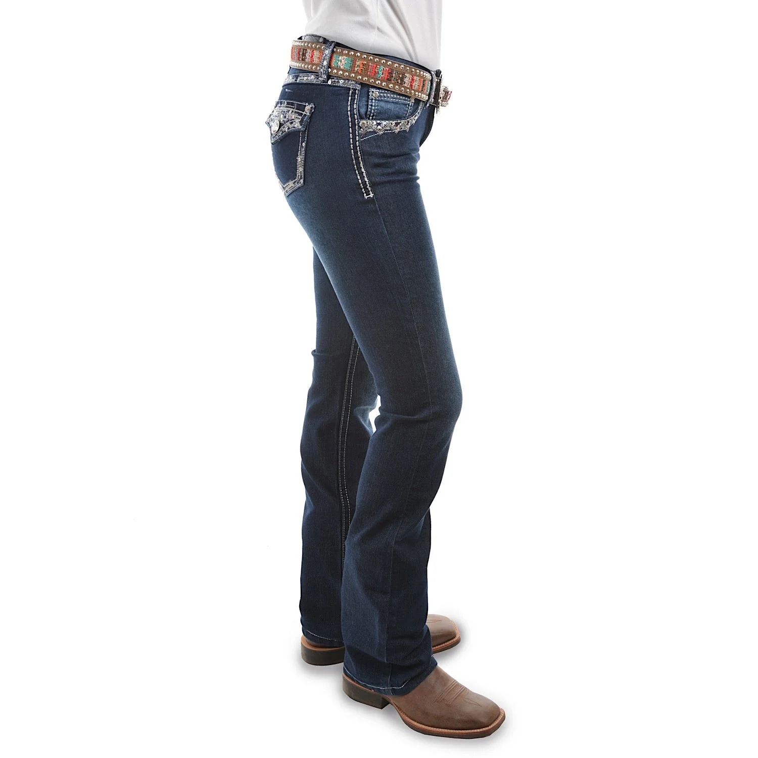 Pure Western Women's Taylor Boot Cut Jean 34 Leg Midnight - Image 2
