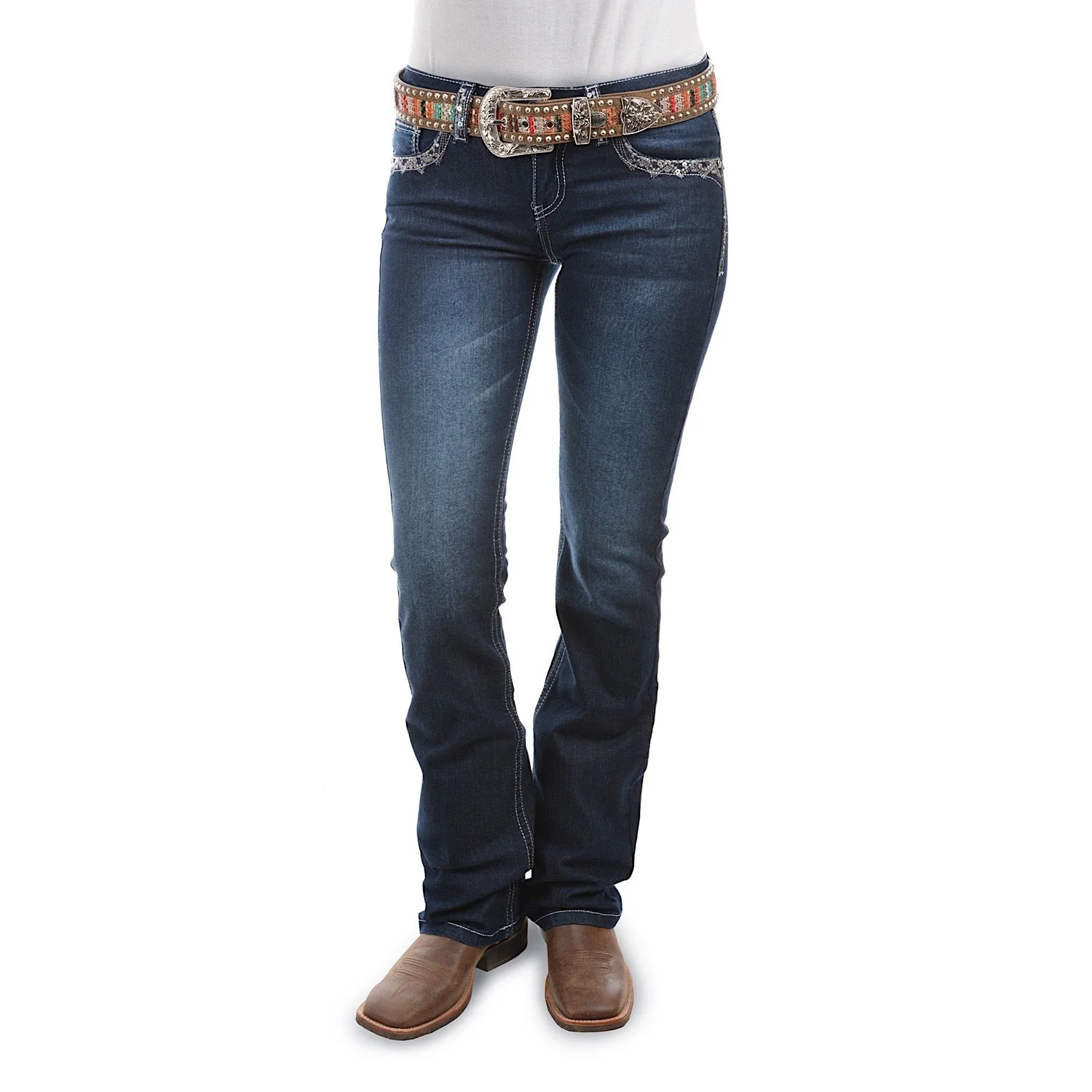 Pure Western Women's Taylor Boot Cut Jean 34 Leg Midnight - Image 3